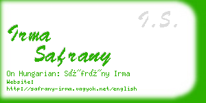 irma safrany business card